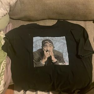 vintage tupac shakur light bleached shirt